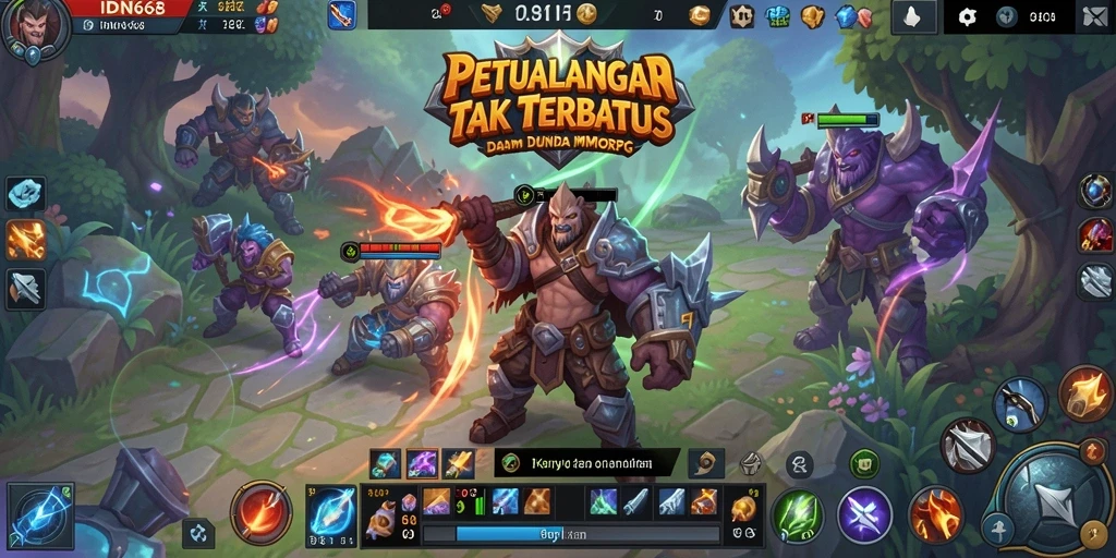 Tampilan gameplay menakjubkan dalam IDN668 dengan dunia yang luas.