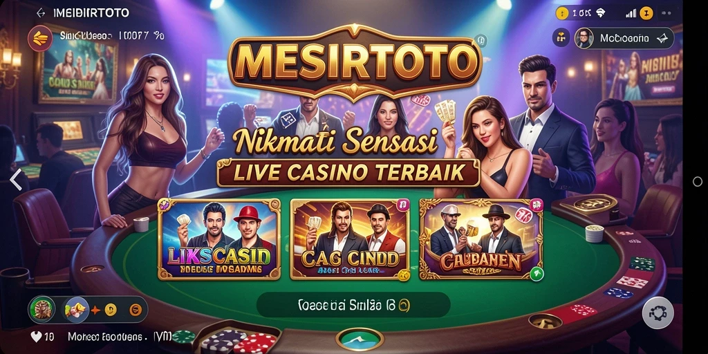 Tampilan gameplay Live Casino yang menarik dan interaktif.